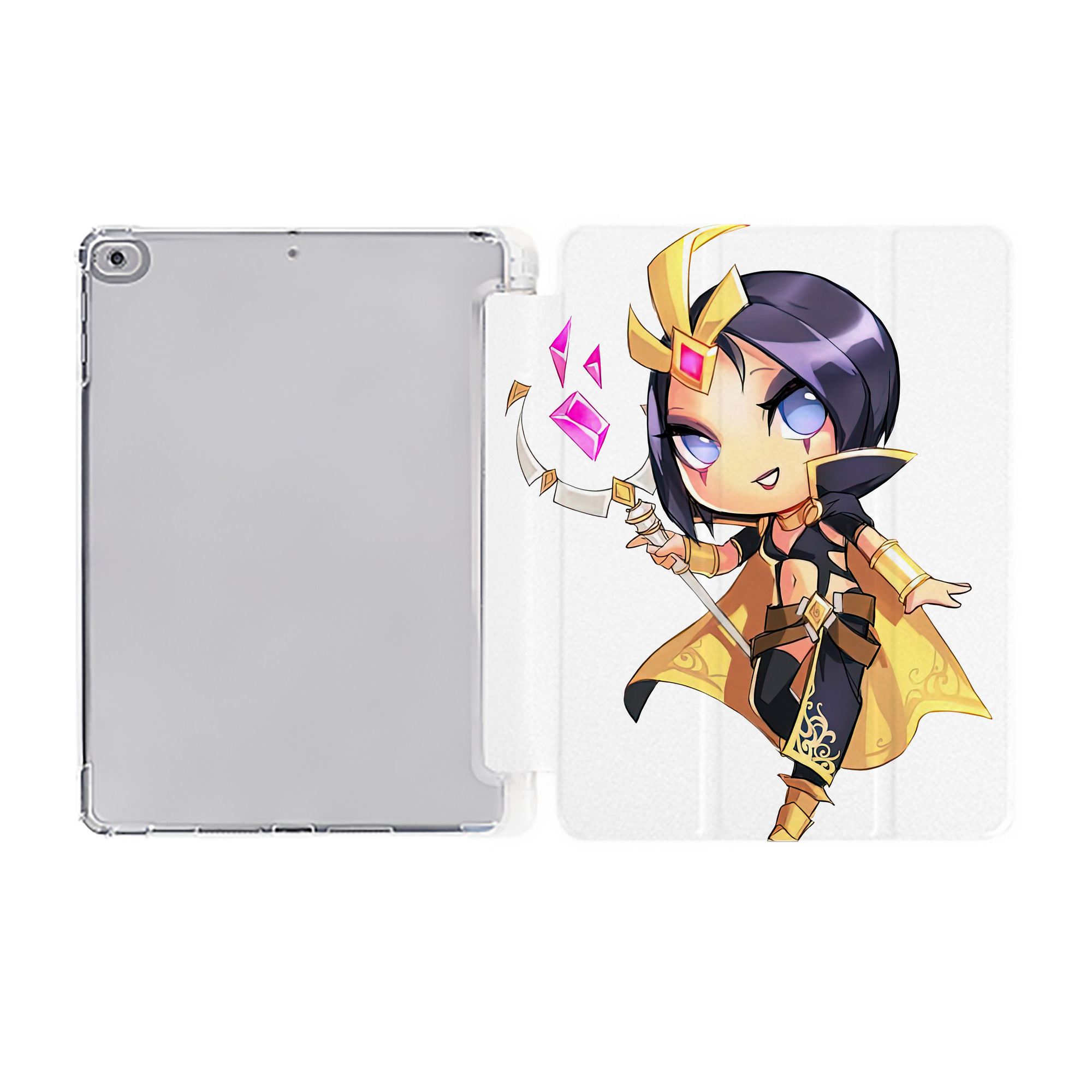 （画像用） リーグ・オブ・レジェンド League of Legends LOL IPad ケース ペン収納付き 三つ折りスタンド PUレザー×シリコン 対応機種9.5/10.5/10.9インチ